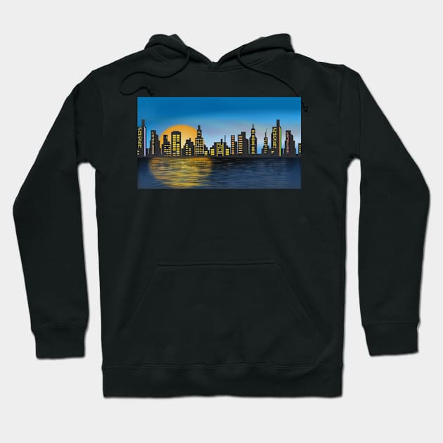 Cityscape at night Hoodie by Redbooster